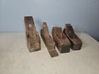 antique wood plane lot 4 total 3x coffin planes and 1 small plane