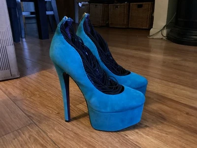 Women’s London Trash Blue Suede “Ceres”  Platform Stilleto Shoes Size 10 - Image 1 of 4