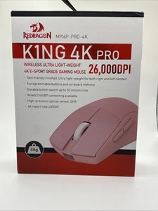 REDRAGON K1NG 4K Pro Gaming Mouse - PINK - Picture 1 of 3