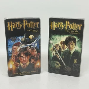 Harry Potter VHS Lot The Chamber of Secrets & Sorcerers Stone SEALED - Picture 1 of 9