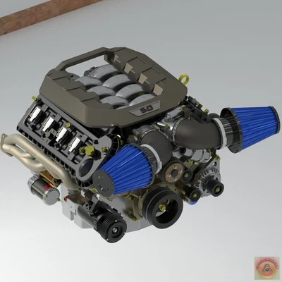 1:25-1:24 Scale Resin Ford V8 Dark Horse Engine Kit - Image 1 of 4