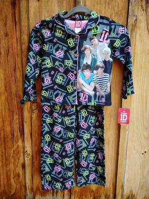 One Direction Girls Black & Pink Flannel Pajamas: 2 Piece Set: Size 6: NWT - Image 1 of 4