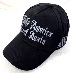 Trump 2024 MAGA BLACK Hat Baseball Cap Make America Great Again American Flag - Picture 1 of 6