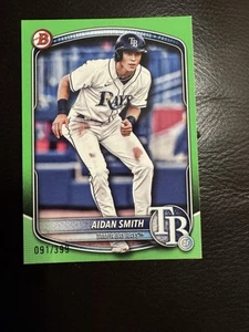 AIDAN SMITH #BP-81 | 2025 BOWMAN LIME GREEN NEON PROSPECT /399 - Tampa Bay Rays - Picture 1 of 2