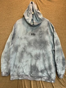 Sudadera con Capucha Gap Para Hombres 2XL Azul Algodón Tie Dye Vellón Forrado Canguro Bolsillos Pullover - Imagen 1 de 9