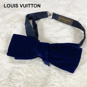 Louis Vuitton Navy Suede Bow Tie 4.9 x 1.8 Inches Elegant Fashion Accessory - Picture 1 of 6