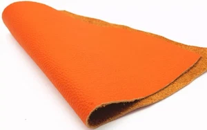 2.5MM Thick Cowhide First Layer Cow hide Skin Leather DIY Craft Orange Yellow - Picture 1 of 18