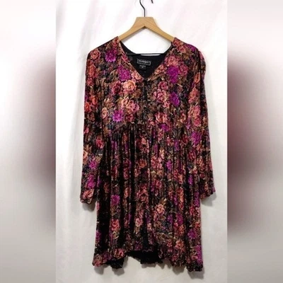 Vestido Babydoll Vintage Nostogia Floral Terciopelo Para Mujer M Grunge Hada Retro Años 90 Foto 1 de 4