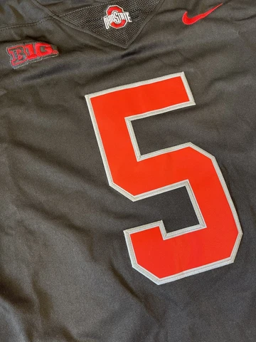 BLACKOUT Garrett Wilson Ohio State OSU Jersey Buckeyes Stitched 5 NWT Black Cover