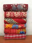 Vintage Throw Kantha Quilt -Old Cotton Recycled Fabric With 3 Layers  Pack-3