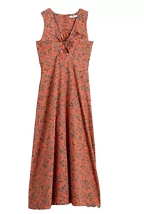 Nuevo Vestido Midi Madewell Stephanies Floral Torcido Frontal Popelina Puesta de Sol Haze Talla 10 - Imagen 1 de 18