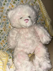 Build-A-Bear Workshop Light Pink and White Teddy Bear Stuffed Plush Animal - Picture 1 of 6