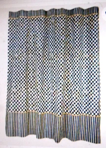 MACKENZIE-CHILDS COURTLY CHECK,STRIPE,SHOWER CURTAIN,NEW IN ORIGINAL PACKAGING - Picture 1 of 2