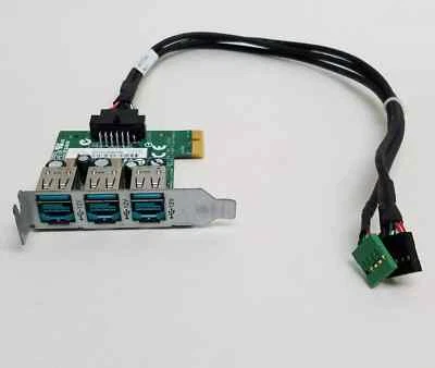 640269-001 HP 3 Port Powered USB 12V PCI Express Low Profile Card with cable - Image 1 of 4