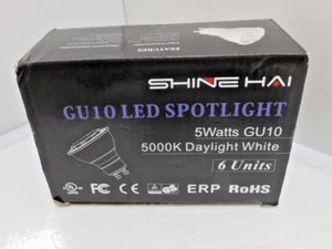 6 Bulbs Shine Hai GU10 LED Spotlight 5000K 5 Watts NEW - Picture 1 of 7