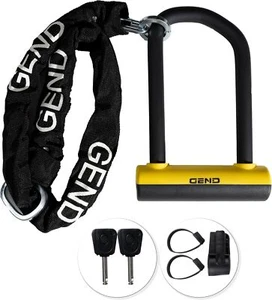 Heavy Duty Bike U Lock & 3ft Chain, Anti-Theft for Bikes, E-Bikes - Picture 1 of 9