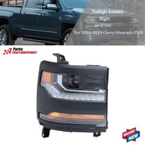 Faro lateral pasajero HID/Xenón DRL negro para Chevy Silverado 1500 2016-2018 - Imagen 1 de 12