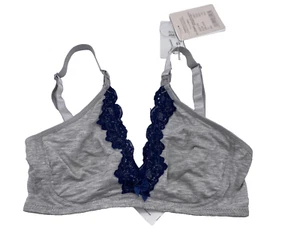 Promise Bra Women Nursing Grey Blue Lace Maternity Bra 34C - Picture 1 of 8