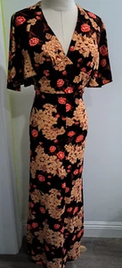 Vintage 70s Hippie Capelet Angel Sleeves Dress of California Stevie Nicks Sz S - Picture 1 of 11