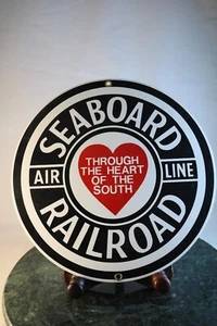 Seaboard Railroad Air Line Through The Heart Of The South 8.75" Ceramic Metal Si - Picture 1 of 6