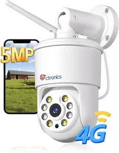 ctronics 5MP 3G/4G LTE Überwachungskamera Aussen, PTZ IP Kamera mit SIM-Karte - Bild 1 von 9