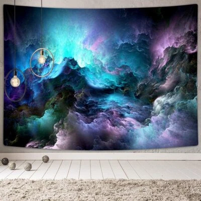 Nebulosas Galaxia Psicodélica Tapiz Extra Grande Colgante de Pared Tela Decoración de Habitación Foto 1 de 4