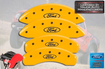 Cubiertas de pinza de disco de freno MGP amarillas traseras delanteras + traseras "Ford" Expedition Max 2022-2023 Foto 1 de 4