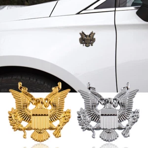 2Pcs Bronze Emblem Badge Fender President Eagle Sticker Decal Car Vehicle Truck - Picture 1 of 6