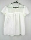 Millenium Women's Medium Short Sleeved Off-White Top with Lace Yoke