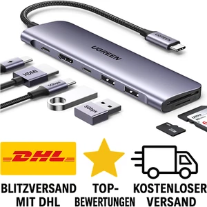 UGREEN USB C Hub mit 4K HDMI, 5Gbps, PD100W, SD/TF für MacBook, iPhone 16, S24 - Bild 1 von 11