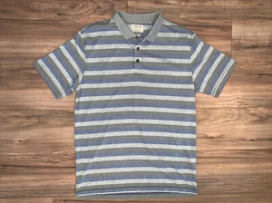 Linksoul Polo Shirt, Men's Large, Gray Blue Striped - Picture 1 of 6
