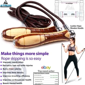 Durable jumping wooden handle skipping rope Indoor outdoor fitness exercise Rope - Picture 1 of 7
