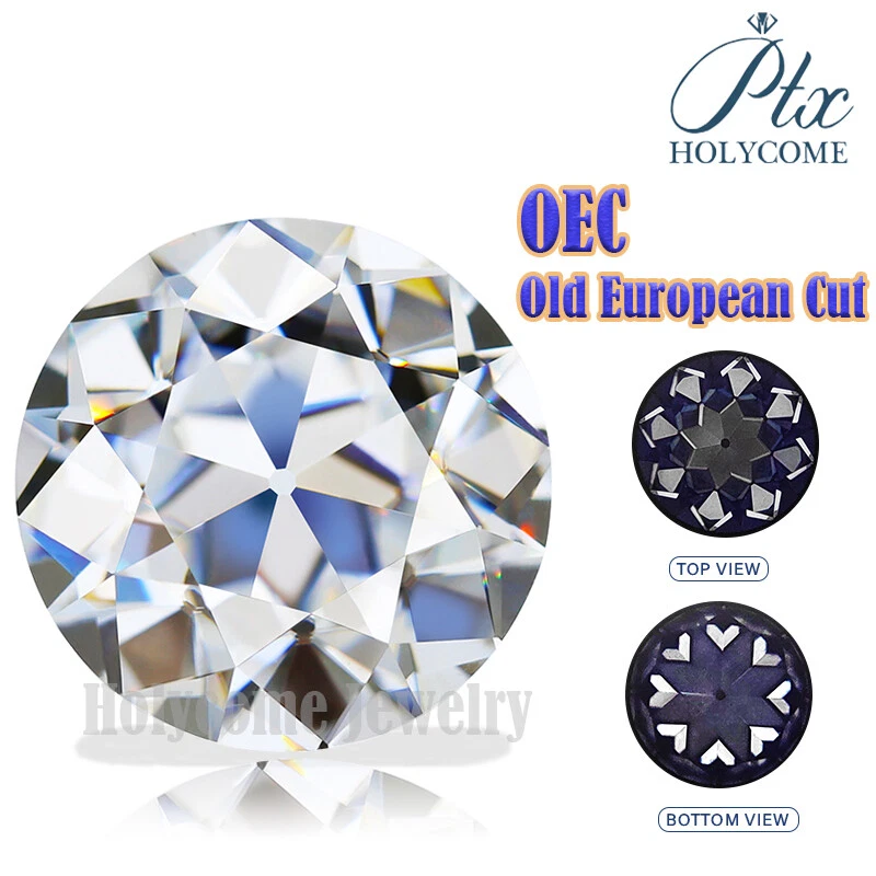 OEC Moissanite Round VVS Old European Cut White D Color Loose Gemstone 4 Jewelry - Image 1 of 4