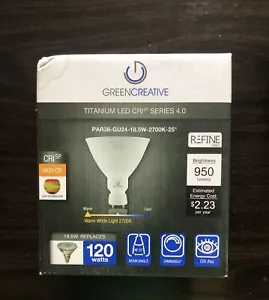 (PRO) GREEN CREATIVE Titanium LED PAR38-GU24-18.5W-2700K-25 950 Lumens - Picture 1 of 2