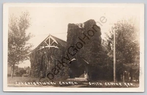 RPPC Congregational Church - Smith Center Kansas Posted 1900's Ivy on Building - Picture 1 of 2