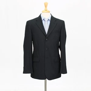 Perry Ellis 40R Gray Sport Coat Blazer Jacket Striped 3B Polyester - Picture 1 of 11