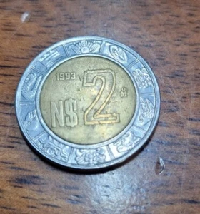 1993 $2 ESTADOS UNIDOS MEXICANOS COIN A COLLECTORS $2 PESO - Picture 1 of 3