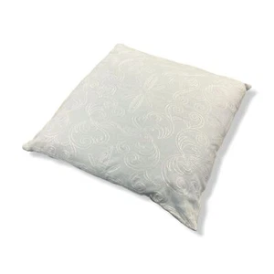 $200 Sferra Sky Blue Landers Embroidered Linen Down Fill Pillow 20 x 20" - Picture 1 of 4