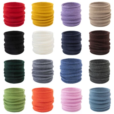 16Color Winter Solid Knitted Ring Scarf For Women Men Scarves Neck Warmer Scar ∠ - Image 1 of 4
