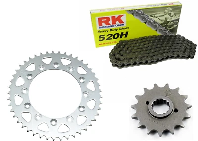 KIT TRASMISSIONE HONDA NX 650 DOMINATOR 91/94 CATENA RK 520 CORONA 47 PIGNONE 15 - Immagine 1 di 4