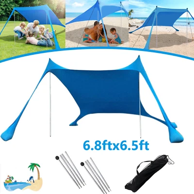 Beach Tents, Portable Sun Shade Canopy UPF 50+ Outdoor Sun Shelter with Sandbag - Image 1 of 4