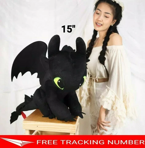 15" TOOTHLESS How to Train Your Dragon 3 DreamWorks Movie Doll Plush Toys Gift Cover