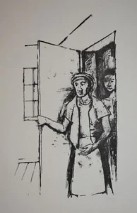 Artista Alemán Listado, Carl Hofer Firmado Litografía Original Raro - Imagen 1 de 6