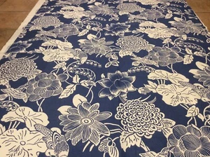 Thibaut Fabric Cut Paper Blue And White Print Performance Just Under 1.4 YDS NEW - Picture 1 of 7