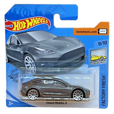 Hot Wheels Tesla Model 3 Factory Fresh Short Card 112/250 Grey Diecast 2024 New - Image 1 of 4