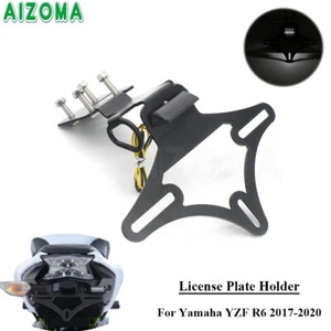 Motorcycle Tail Tidy License Plate Holder w/ LED Light For Yamaha YZF R6 2017-20 - Picture 1 of 12