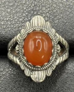 New Condition Sterling Silver Carnelian Ring Size 7 925 - Picture 1 of 11