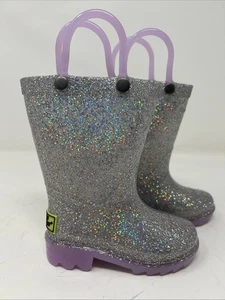 Western Chief Toddler Abby Glitter Lighted Shimmer Rain Boots Waterproof Size 5 - Picture 1 of 9