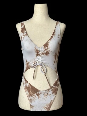 Frankies бикини Эмма нахальный цельный купальник размер маленький высоты ноги галстук краситель $175 - Изображение 1 из 4