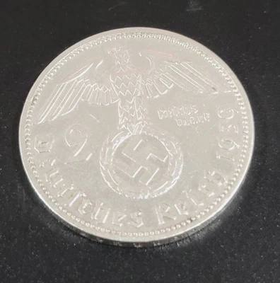 1939 A Germany 2 Mark Reichsmark German Silver Coin Third Reich Nazi Era - Image 1 of 4